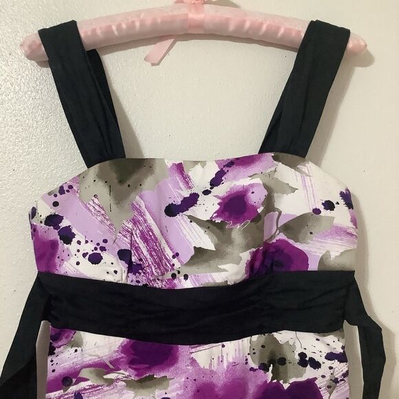 Vintage Y2K Purple Floral Dark Feminine Romantic Emo Scene Babydoll Dress Sz 7 - Picture 5 of 13